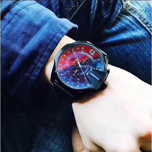 Diesel手錶男 迪賽手錶 CHIEF軍官系列 偏光三眼計時碼錶 極光夢魘 大錶盤石英男錶DZ4318 大直徑手錶男-細節圖5