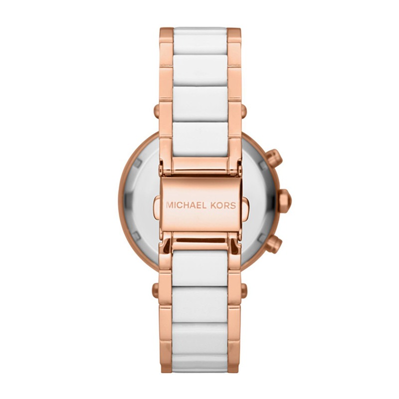 MICHAEL KORS手錶 MK手錶女 MK5774 經典款 白色陶瓷手錶 鑲鑽三眼計時日曆防水女錶 時尚休閒女錶-細節圖10