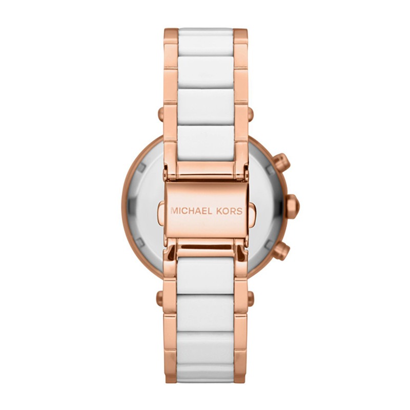 MICHAEL KORS手錶 MK手錶女 MK5774 經典款 白色陶瓷手錶 鑲鑽三眼計時日曆防水女錶 時尚休閒女錶-細節圖10