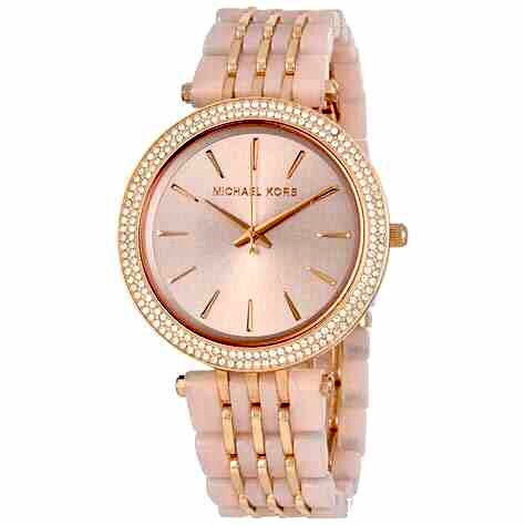 Michael Kors手錶 MK手錶女 大直徑時尚潮流女生腕錶 間膠粉色女錶 薄款休閒百搭石英錶MK4327-細節圖2