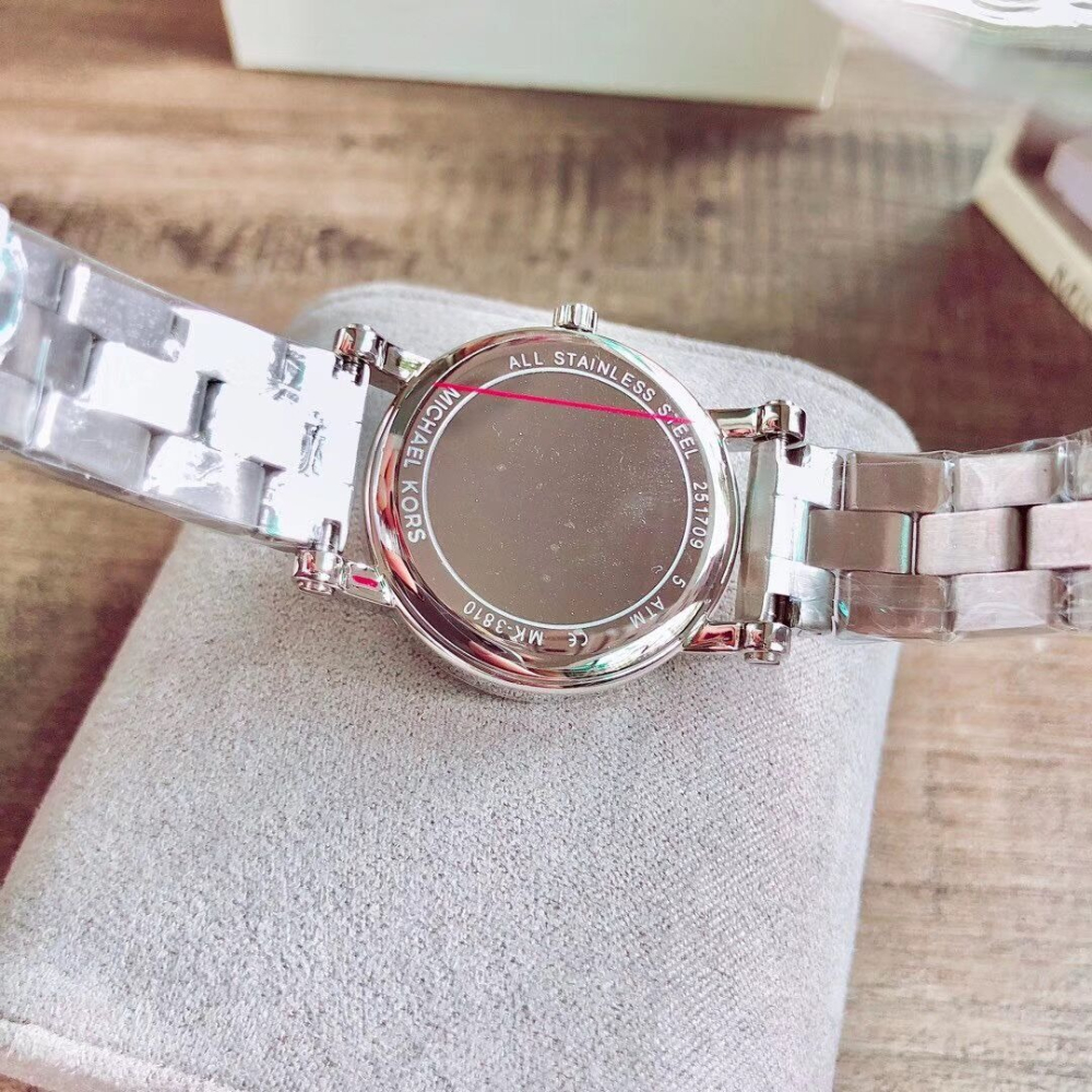 代購MICHAEL KORS手錶 滿天星女錶 鑲鑽小直徑鋼帶錶 時尚精美百搭女生腕錶MK3810 MK手錶 女生石英錶-細節圖7