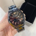 Armani手錶 阿瑪尼手錶 三眼計時手錶男 日曆黑色陶瓷手錶 大直徑腕錶 時尚潮流男錶 商務休閒石英錶AR1410-規格圖9