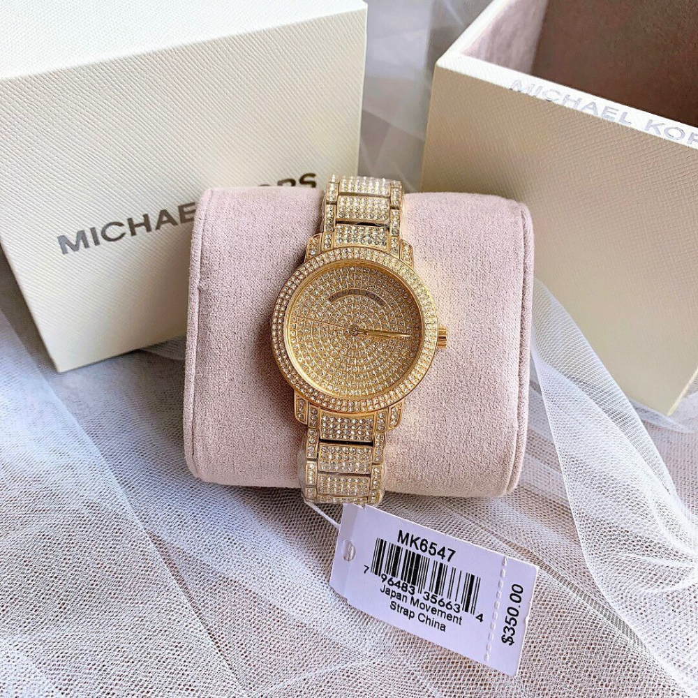 代購MICHAEL KORS手錶 新品MK手錶 MK6548玫瑰金色鋼鏈錶 滿天星滿鑽女生石英錶 時尚潮流個性女錶-細節圖2