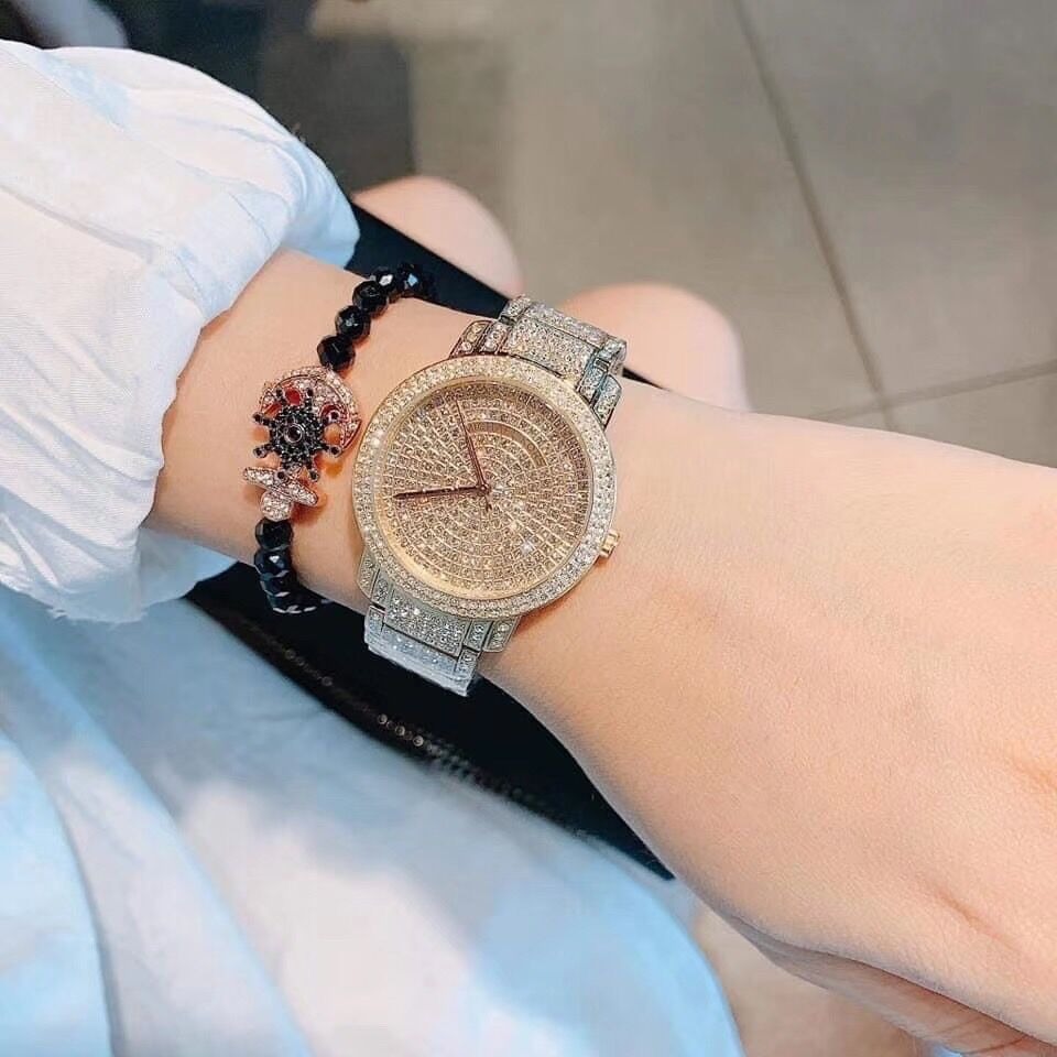 代購MICHAEL KORS手錶 新品MK手錶 MK6548玫瑰金色鋼鏈錶 滿天星滿鑽女生石英錶 時尚潮流個性女錶-細節圖3