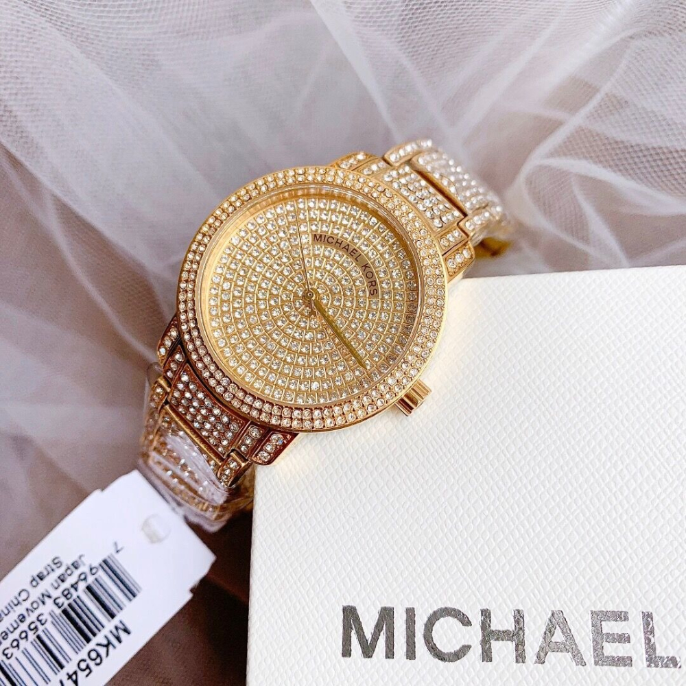 代購MICHAEL KORS手錶 新品MK手錶 MK6548玫瑰金色鋼鏈錶 滿天星滿鑽女生石英錶 時尚潮流個性女錶-細節圖6