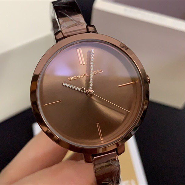 代購Michael Kors手錶 新品MK手錶 咖啡色鋼鏈石英錶 時尚潮流手鐲手錶 歐美鑲鑽女錶MK3736-細節圖7