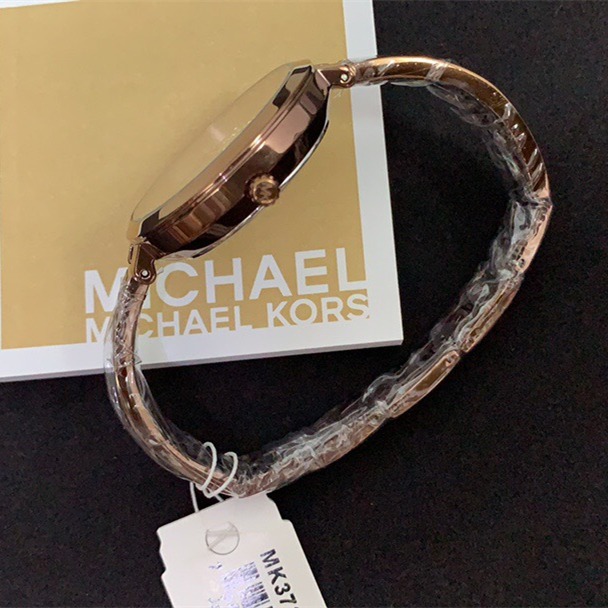 代購Michael Kors手錶 新品MK手錶 咖啡色鋼鏈石英錶 時尚潮流手鐲手錶 歐美鑲鑽女錶MK3736-細節圖8