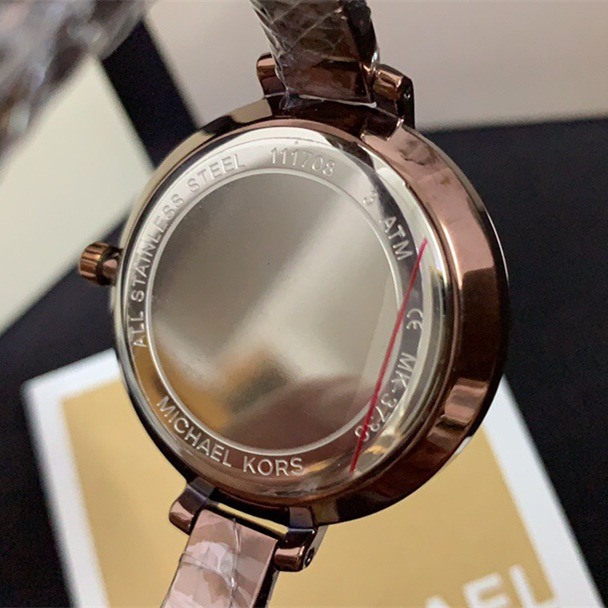 代購Michael Kors手錶 新品MK手錶 咖啡色鋼鏈石英錶 時尚潮流手鐲手錶 歐美鑲鑽女錶MK3736-細節圖9