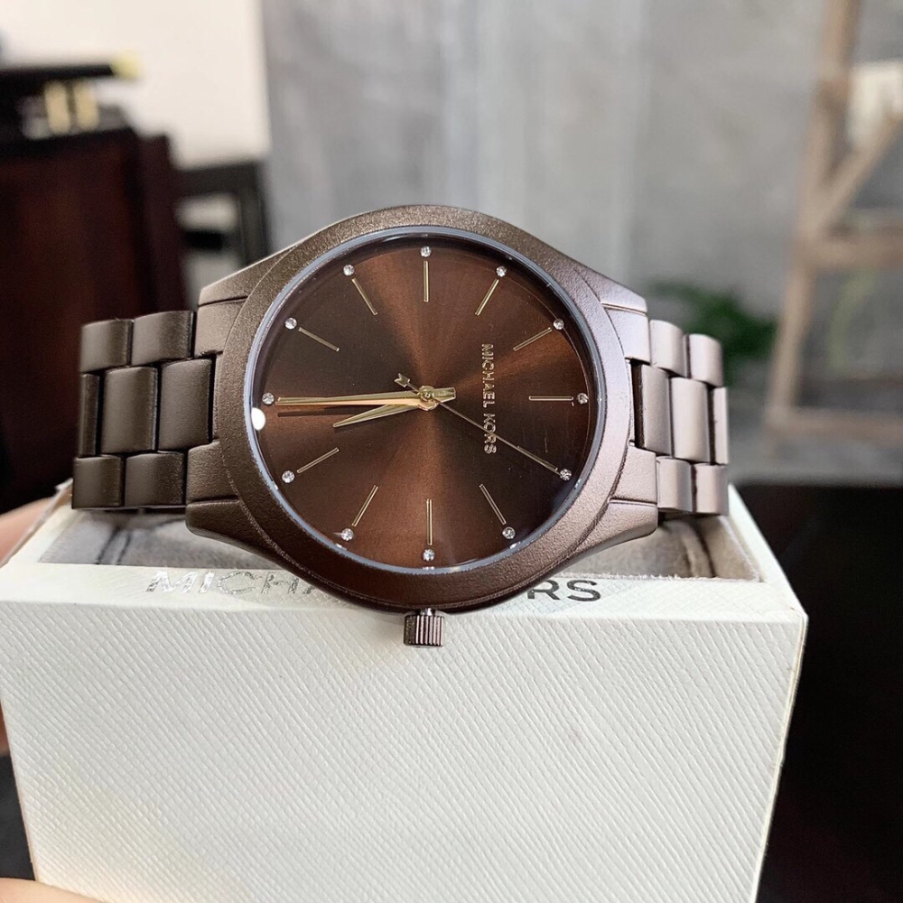 代購Michael Kors手錶 新品MK手錶 大直徑女生腕錶 鑲鑽時尚百搭鋼鏈錶 休閒通勤女錶MK4508 MK452-細節圖2