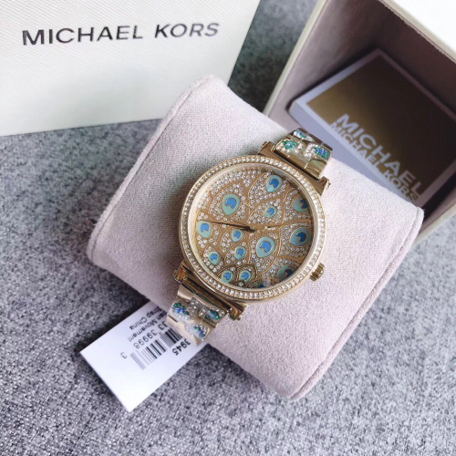 代購 Michael Kors手錶 新品MK手錶女生 MK3945金色孔雀鋼鏈錶 復古時尚潮流石英錶 歐美鑲鑽女錶
