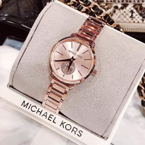 代購MICHAEL KORS手錶 新品MK手錶女生 MK3839玫瑰金色鋼鏈錶 小直徑時尚女錶 商務通勤百搭女生腕錶