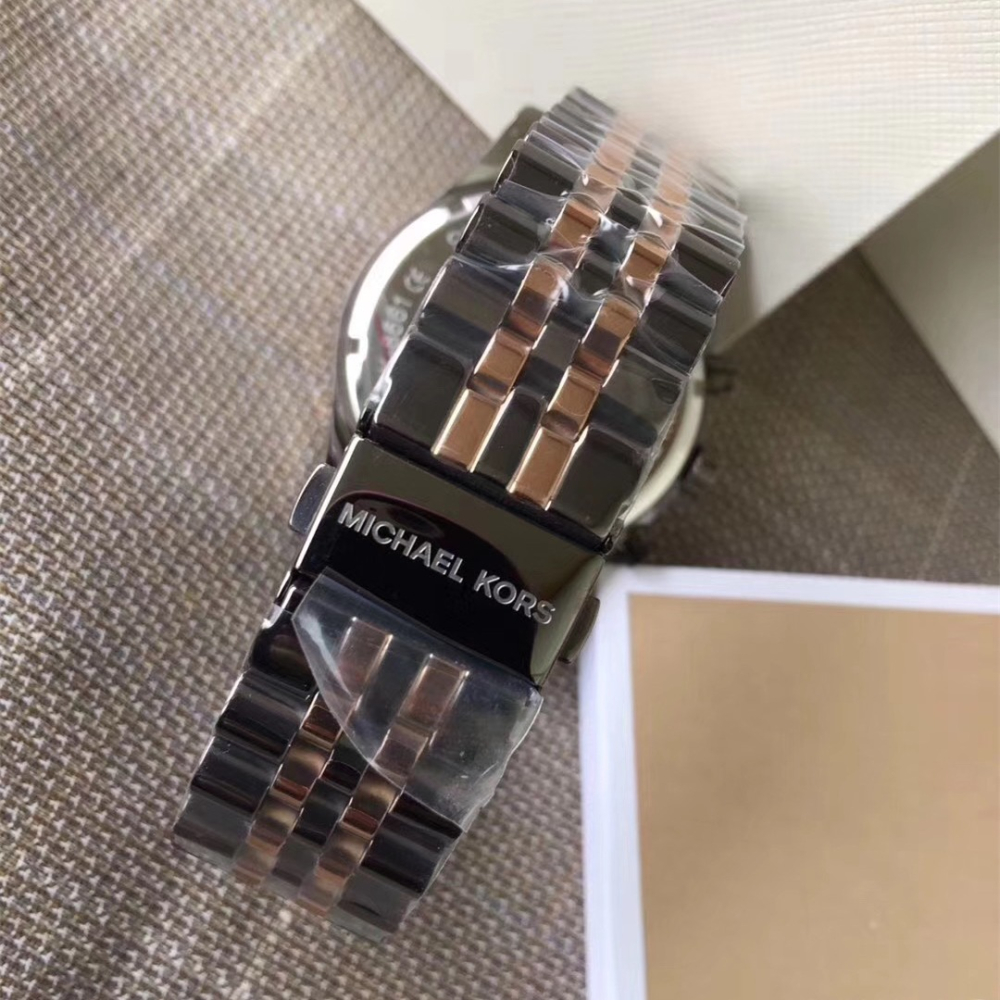 Michael Kors手錶 大直徑45mm男士石英錶 三眼計時日曆男錶 商務通勤休閒鋼鏈錶 男生腕錶MK8561-細節圖8