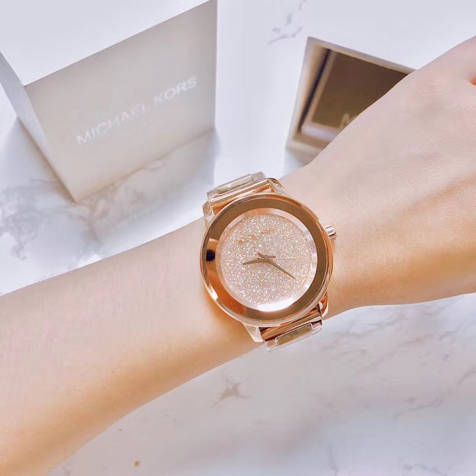 代購Michael Kors手錶 MK6210玫瑰金色鋼鏈錶 滿天星鑲鑽時尚女錶 大直徑休閒百搭女生腕錶 MK手錶女生-細節圖3