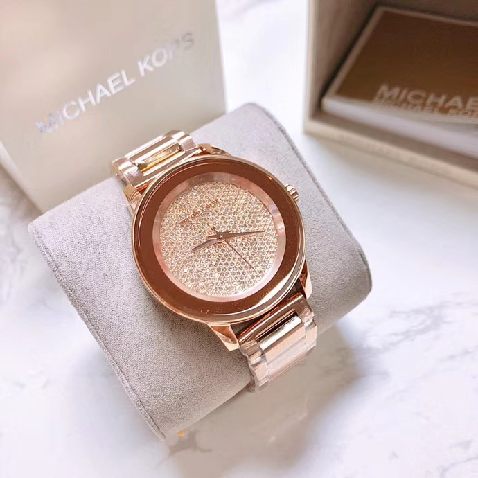 代購Michael Kors手錶 MK6210玫瑰金色鋼鏈錶 滿天星鑲鑽時尚女錶 大直徑休閒百搭女生腕錶 MK手錶女生-細節圖6
