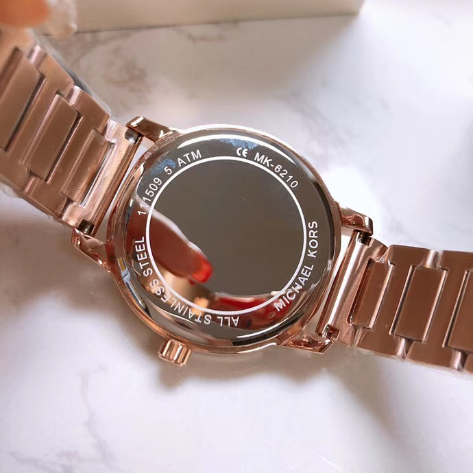 代購Michael Kors手錶 MK6210玫瑰金色鋼鏈錶 滿天星鑲鑽時尚女錶 大直徑休閒百搭女生腕錶 MK手錶女生-細節圖10
