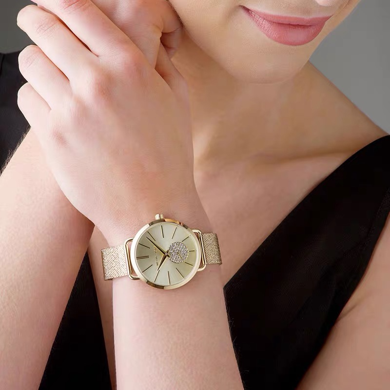 代購MICHAEL KORS手錶 鑲鑽時尚女錶 玫瑰金色鋼鏈錶 MK手錶女生 時尚百搭通勤腕錶 學生手錶女MK3845-細節圖3