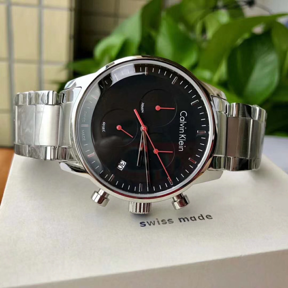 CalvinKlein手錶男生 CK手錶 CITY系列六針多功能三眼計時男錶 商務休閒防水石英錶 時尚潮流鋼鏈男生腕錶-細節圖5