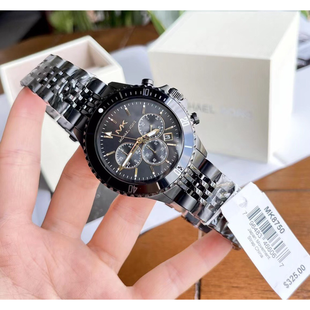 MICHAEL KORS手錶 新品MK手錶男生 三眼計時日曆石英錶 男士潛水錶 商務休閒男錶 時尚金錶男MK8725-細節圖6