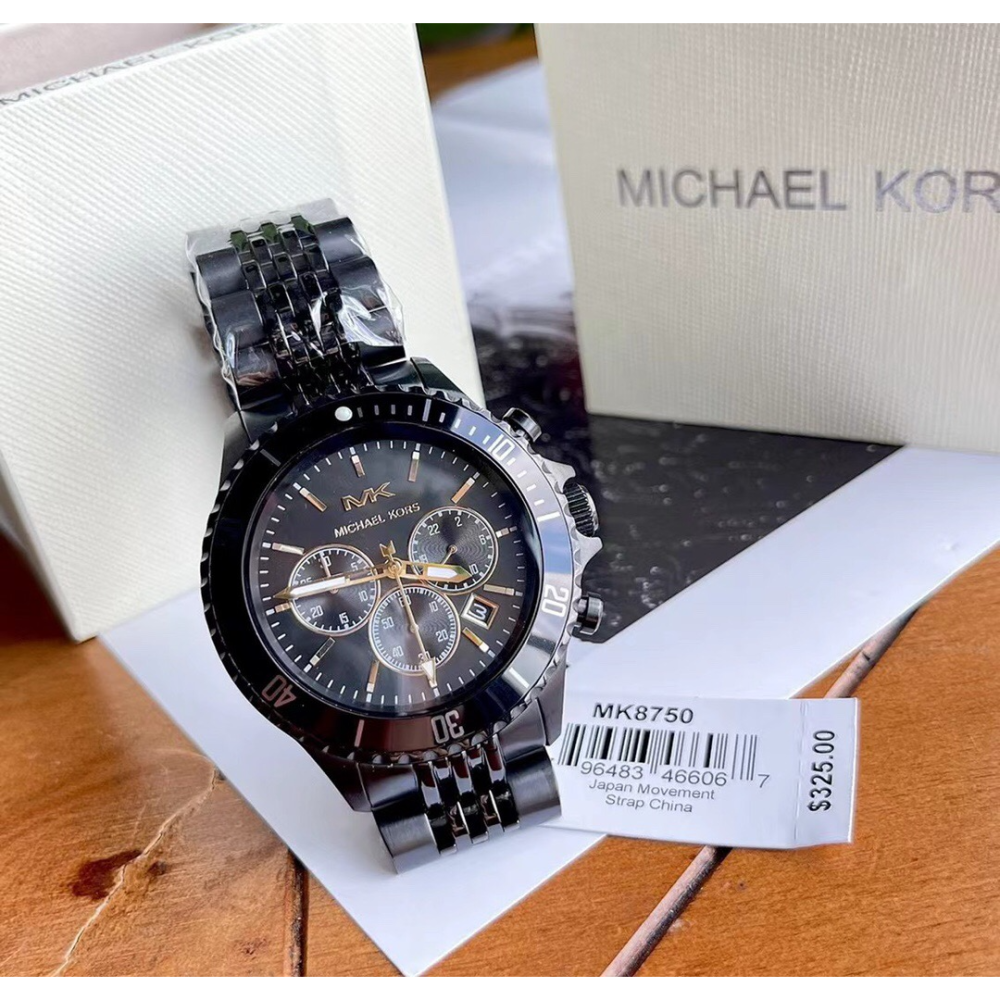MICHAEL KORS手錶 新品MK手錶男生 三眼計時日曆石英錶 男士潛水錶 商務休閒男錶 時尚金錶男MK8725-細節圖8