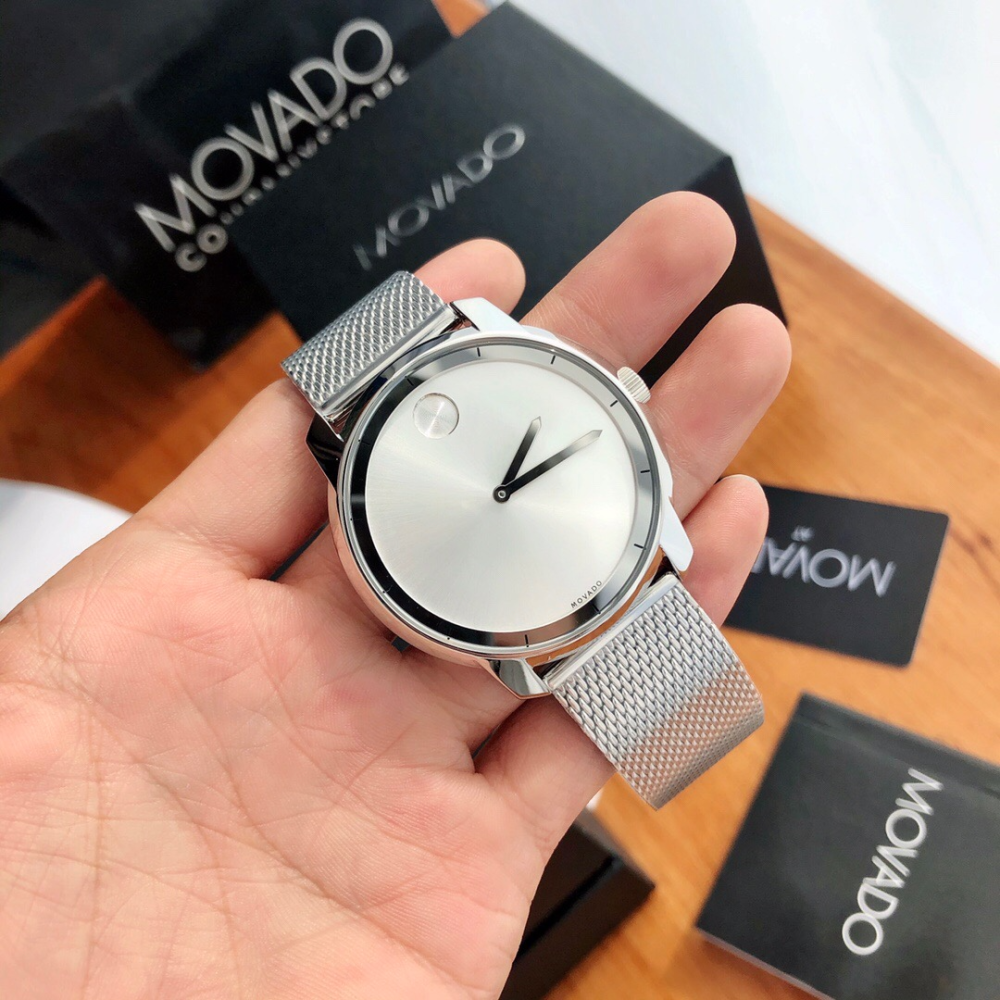 代購movado摩凡陀手錶 大直徑男士瑞士石英錶 電鍍金色不鏽鋼鏈錶男 高檔時尚男錶 商務休閒通勤腕錶男-細節圖4