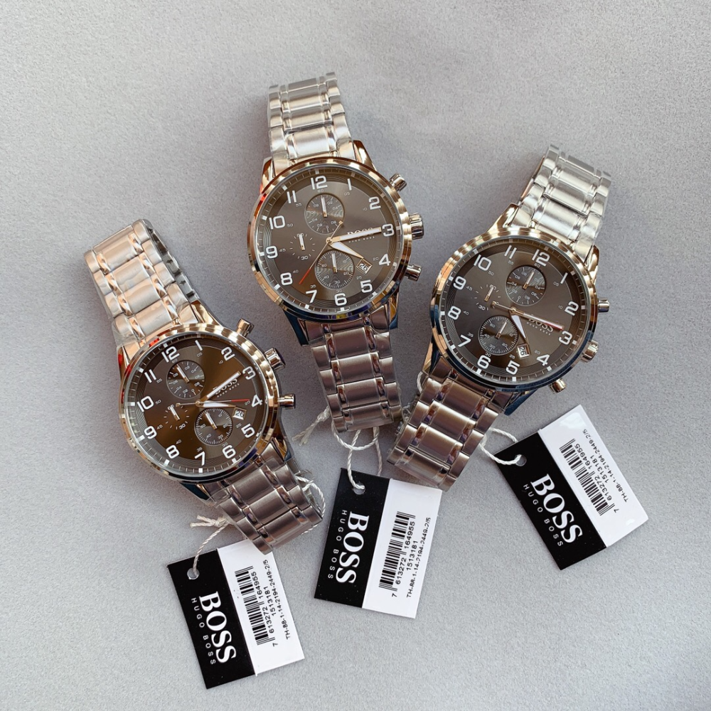 代購HUGO BOSS手錶 新品灰色鋼鏈錶 男士計時日曆石英錶 商務休閒通勤防水腕錶 時尚潮流男錶 學生手錶男-細節圖3