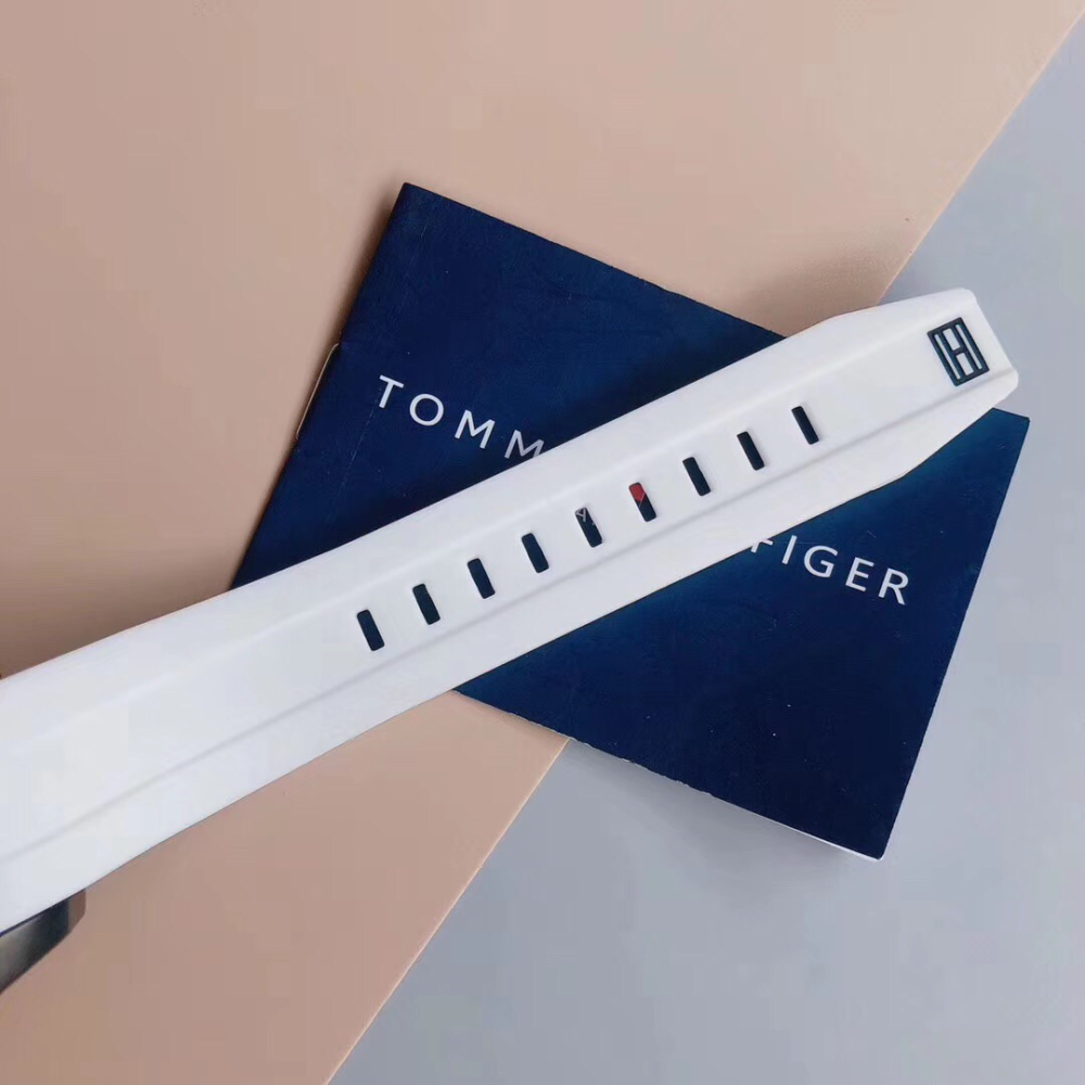 代購Tommy Hilfiger手錶 美國多功能白色橡膠錶帶石英錶 三眼計時防水男錶 學生手錶男 大直徑休閒腕錶-細節圖9