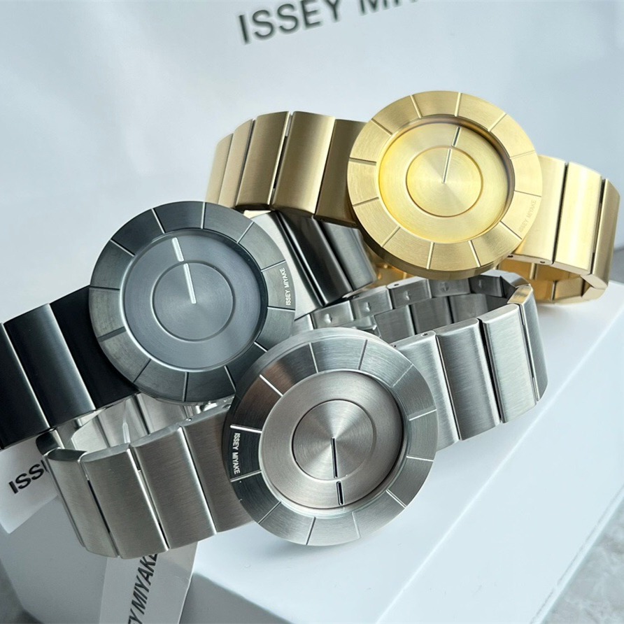 ISSEY MIYAKE手錶 簡約時尚無指針鋼鏈錶 中性男女通用款情侶手錶 TO系列商務休閒男錶女錶 防水石英錶-細節圖2