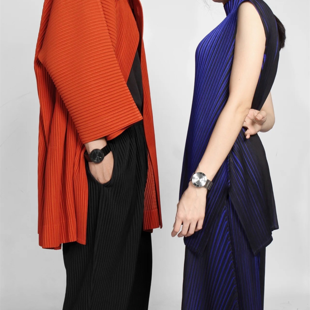 ISSEY MIYAKE手錶 簡約時尚無指針鋼鏈錶 中性男女通用款情侶手錶 TO系列商務休閒男錶女錶 防水石英錶-細節圖6