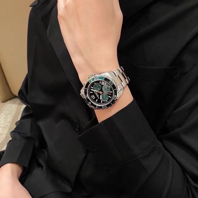 代購Coach蔻馳手錶男生 KENT系列男士石英錶 三眼計時日曆鋼鏈錶 大直徑時尚男錶 商務休閒男款腕錶14602557-細節圖3