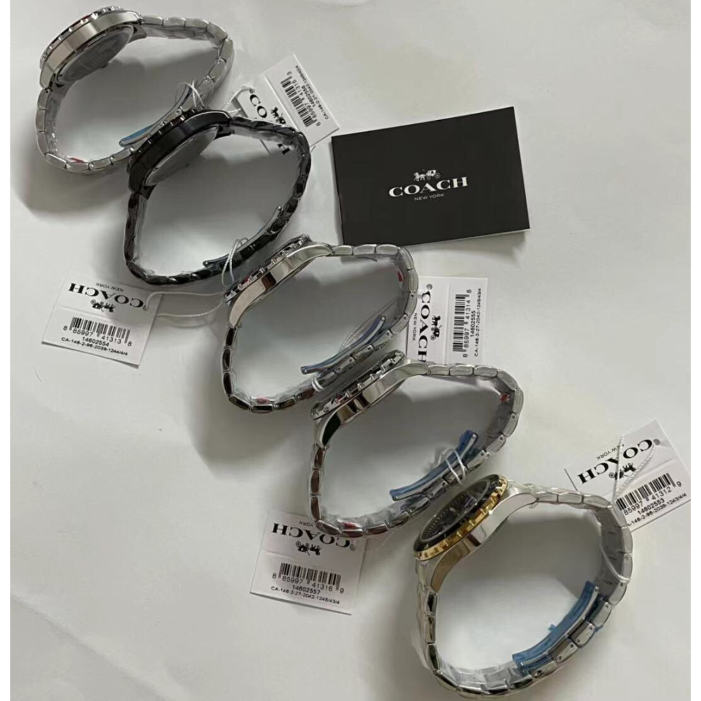 代購Coach蔻馳手錶男生 KENT系列男士石英錶 三眼計時日曆鋼鏈錶 大直徑時尚男錶 商務休閒男款腕錶14602557-細節圖6