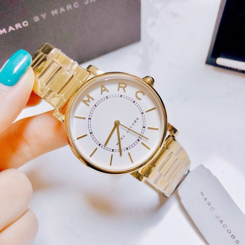 代購MARC BYMARC JOCOBS手錶 MJ馬克手錶 MJ3522金色鋼鏈錶 百搭防水石英錶 時尚女錶 學生手錶女