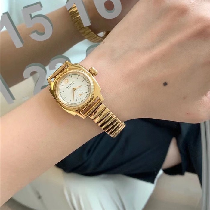 Vague watch co.手錶 做舊復古小金錶 日本小眾男錶女錶 時尚潮流女生腕錶 金色鋼鏈錶 小直徑石英錶CO-L-細節圖7