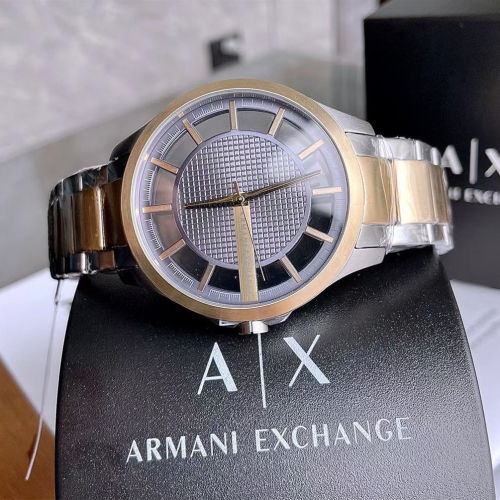 ARMANI EXCHANGE手錶 亞曼尼AX手錶男生 鏤空設計商務休閒石英錶 AX2403 間金色鋼鏈錶 時尚潮流男錶