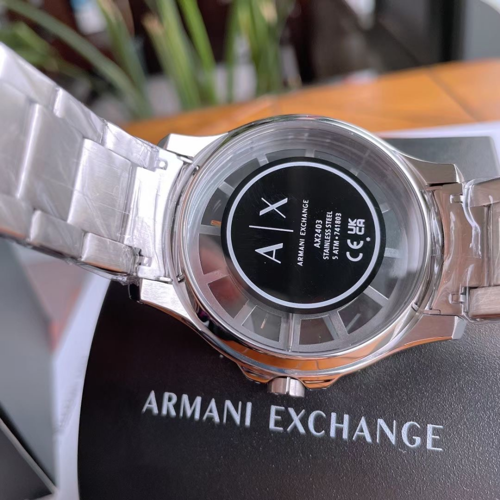 ARMANI EXCHANGE手錶 亞曼尼AX手錶男生 鏤空設計商務休閒石英錶 AX2403 間金色鋼鏈錶 時尚潮流男錶-細節圖6