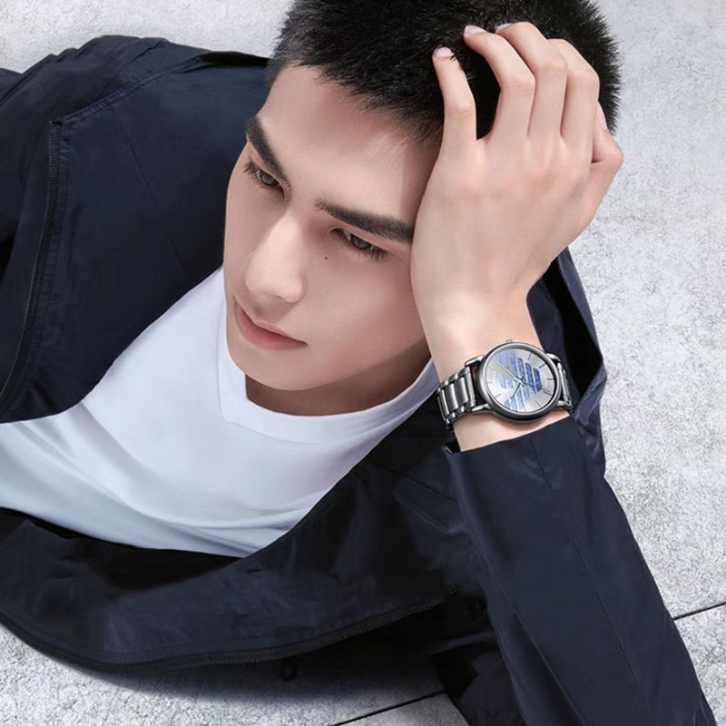 Armani手錶男生 新品AR60029阿瑪尼機械錶 宋威龍明星同款手錶 時尚潮流鏤空機械錶 商務休閒鋼鏈錶 男款腕錶-細節圖4