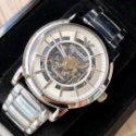 ARMANI手錶 AR60006全自動機械錶 亞曼尼手錶男生 時尚鏤空透底銀色鋼鏈錶 大直徑防水男錶 商務休閒男生機械錶-規格圖11