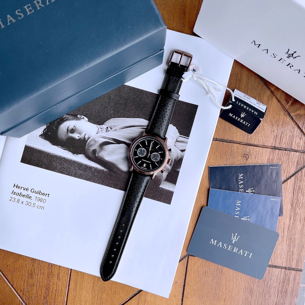 瑪莎拉蒂MASERATI手錶 新品計時日曆防水石英錶 商務休閒真皮帶錶 時尚潮流男生腕錶R8871638001-細節圖6