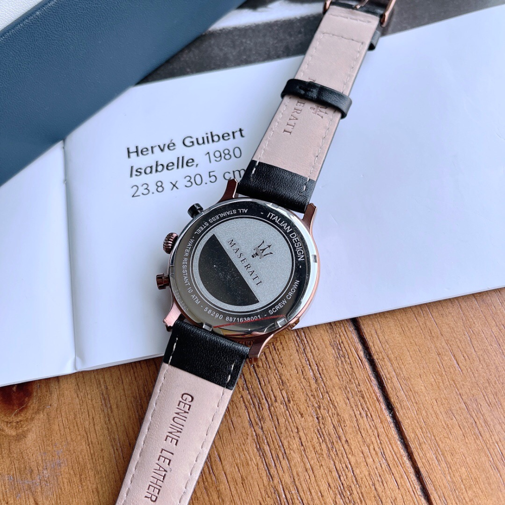 瑪莎拉蒂MASERATI手錶 新品計時日曆防水石英錶 商務休閒真皮帶錶 時尚潮流男生腕錶R8871638001-細節圖9