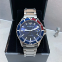 Armani手錶 亞曼尼手錶男生 新品藍水鬼石英錶 潛水系列鋼鏈錶 時尚潮流日曆防水男錶 學生手錶AR11339-規格圖9