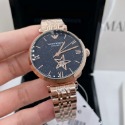 Armani手錶 新品亞曼尼手錶女生 鑲鑽滿天星女生機械錶 通勤時尚女錶 玫瑰金色鋼鏈錶AR60043-規格圖9