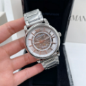 Armani手錶 亞曼尼男士手錶 鏤空全自動機械錶 時尚潮流男生腕錶 商務休閒男錶 休閒百搭銀色鋼鏈錶AR1980-規格圖10