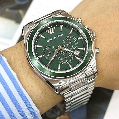 ARMANI手錶 亞曼尼手錶男生 三眼六針多功能石英錶 商務時尚男錶 夜光日曆防水男生腕錶 休閒潮流鋼鏈錶AR6090-細節圖3