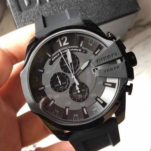 DIESEL手錶男 迪賽男士石英錶 51mm大直徑男錶 歐美時尚運動腕錶 商務休閒橡膠錶帶手錶男DZ4496 DZ437