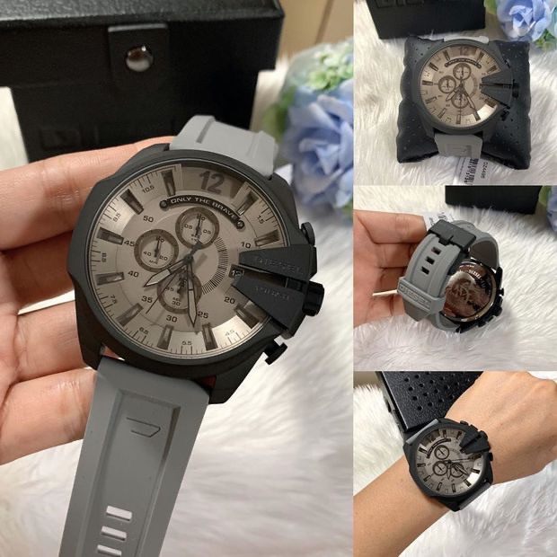 DIESEL手錶男 迪賽男士石英錶 51mm大直徑男錶 歐美時尚運動腕錶 商務休閒橡膠錶帶手錶男DZ4496 DZ437-細節圖6