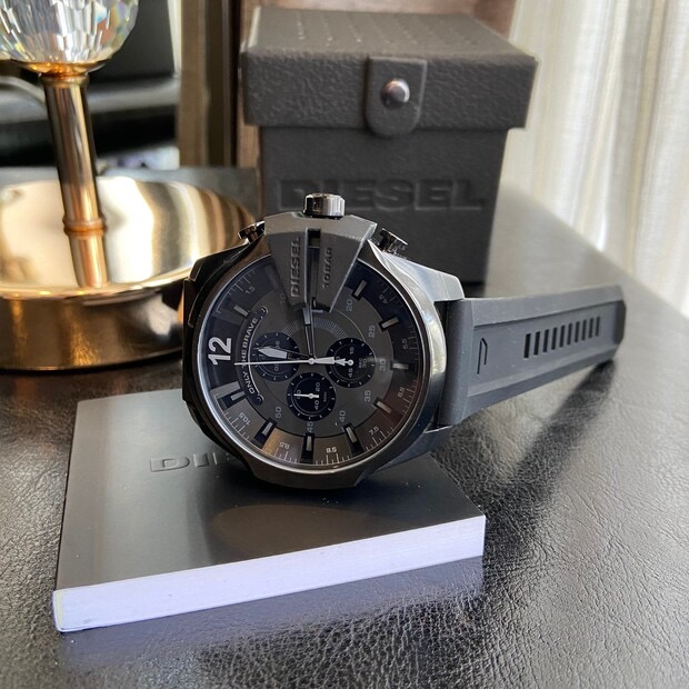 DIESEL手錶男 迪賽男士石英錶 51mm大直徑男錶 歐美時尚運動腕錶 商務休閒橡膠錶帶手錶男DZ4496 DZ437-細節圖10