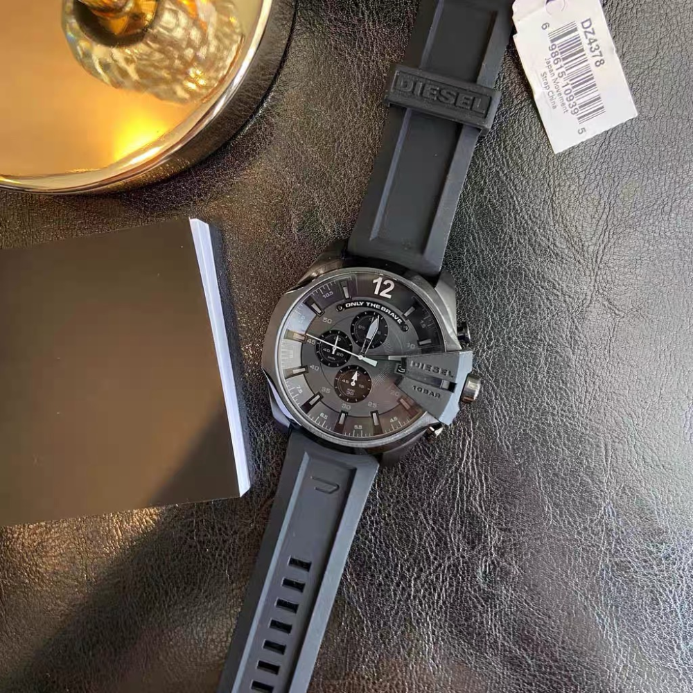 DIESEL手錶男 迪賽男士石英錶 51mm大直徑男錶 歐美時尚運動腕錶 商務休閒橡膠錶帶手錶男DZ4496 DZ437-細節圖11