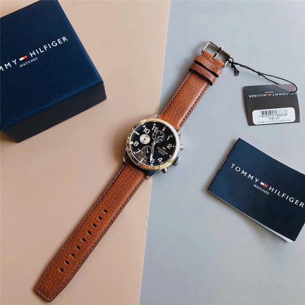 TOMMY HILFIGER手錶 湯米手錶男 夜光小三針計時多功能石英錶 商務休閒皮帶錶 歐美商務通勤男錶1791137-細節圖7