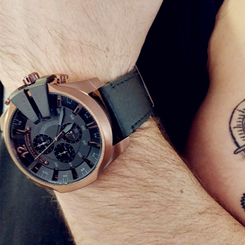 Diesel迪賽手錶 CHIEF軍官系列 三眼計時腕錶 帝國榮耀DZ4459 大錶盤皮帶時尚潮流男錶 大直徑手錶男 計時-細節圖5
