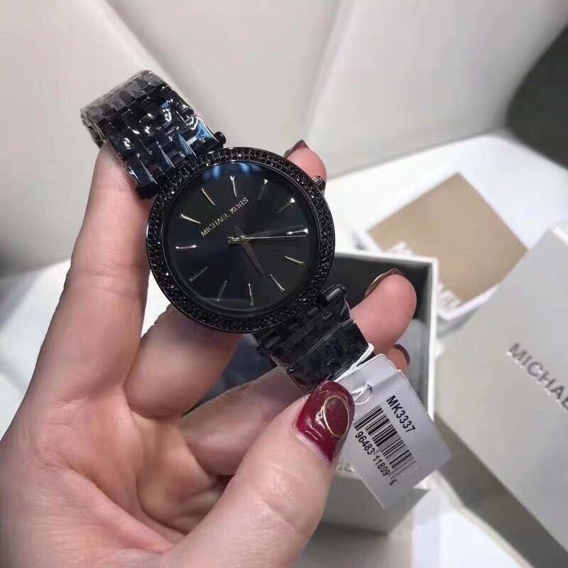 Michael Kors手錶 MK3337 黑金色鑲鑽簡約時尚潮流百搭 MK手錶 時尚百搭女錶 超薄防水不鏽鋼鏈石英錶-細節圖10