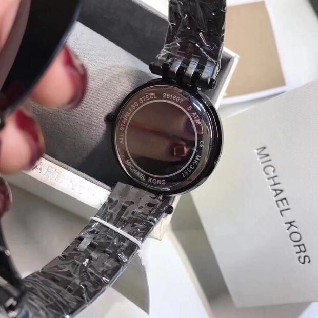 Michael Kors手錶 MK3337 黑金色鑲鑽簡約時尚潮流百搭 MK手錶 時尚百搭女錶 超薄防水不鏽鋼鏈石英錶-細節圖11